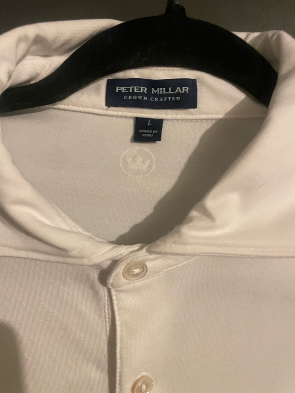 Peter Millar White Collared Polo